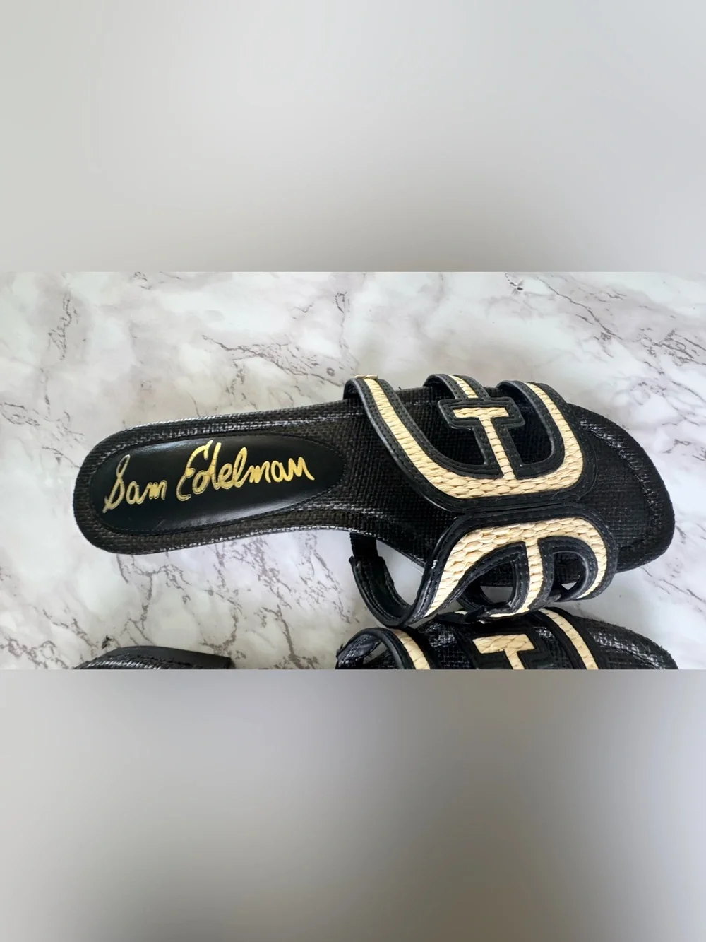 Sam Edelman Bay Slide Sandal Black Women’s Sz 10